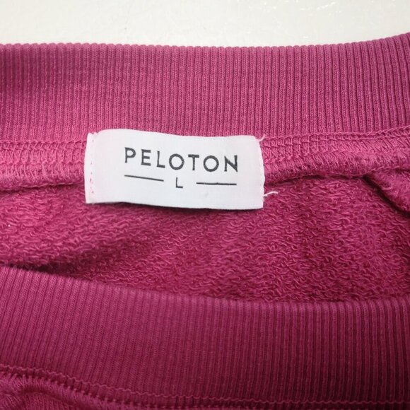 Peloton Ladies Size Large Terry Lined Dark Rose Made in USA Sweat Shirt - Picture 3 of 11